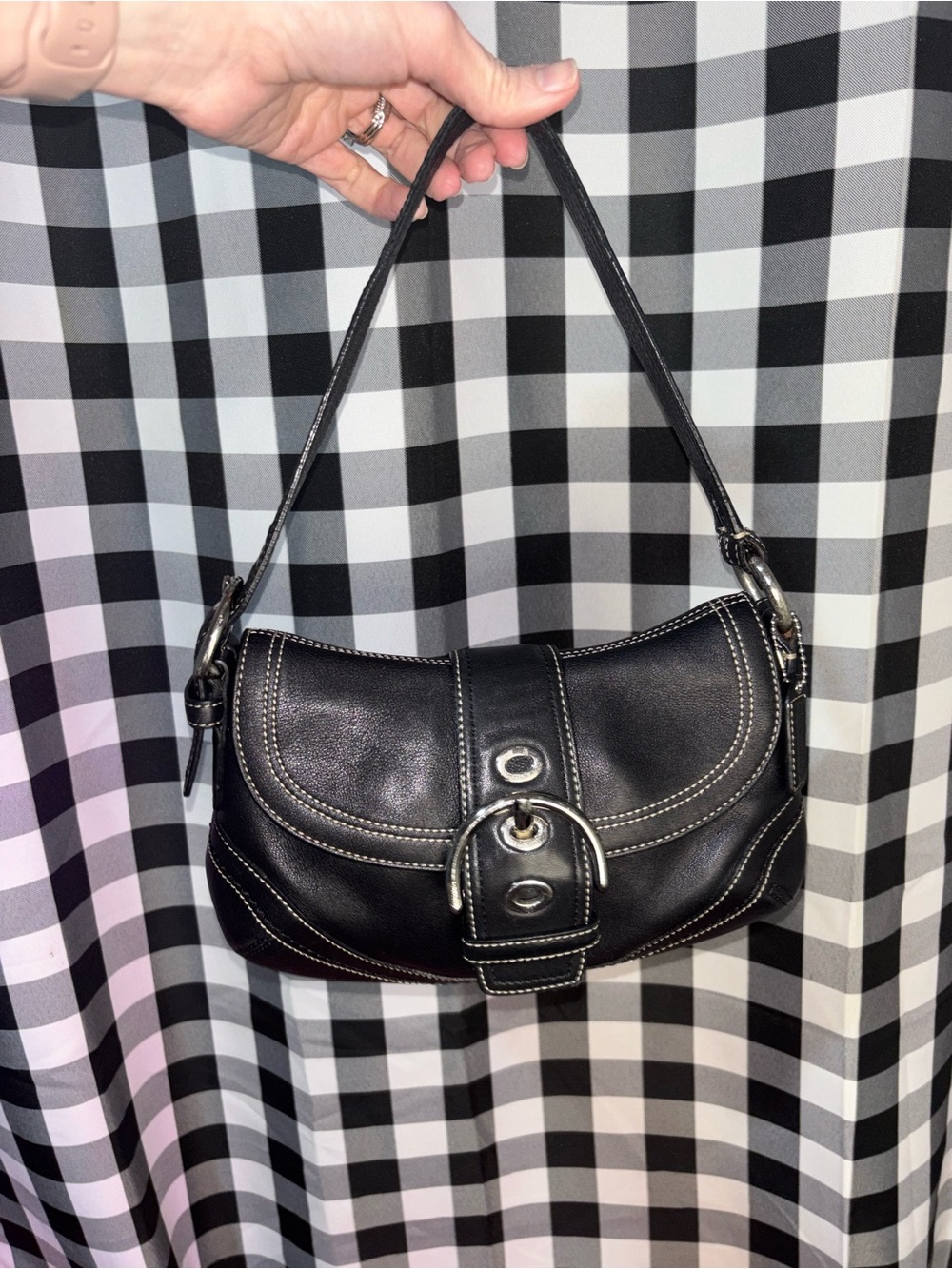 Coach Soho Black Leather Shoulder Bag Y2K 2007